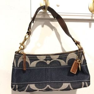 Coach signature denim blue hobo purse